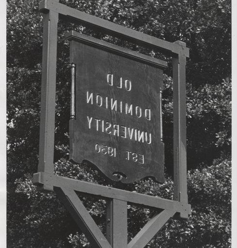 Old Dominion University sign, 1970s